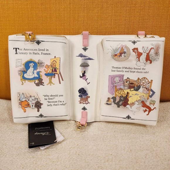 Loungefly Disney The Aristocats Classic Story Book Convertible Mini Backpack NEW - Picture 8 of 13